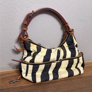 Vintage Striped Black and Cream Women's Bag